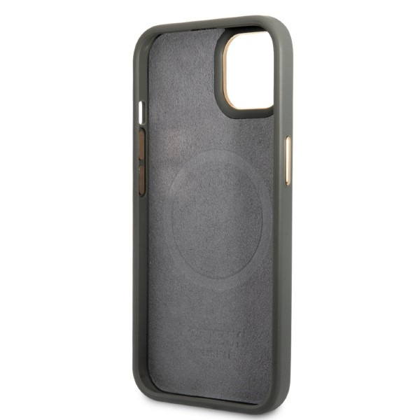 Guess GUHMP13MSAPSTG Apple iPhone 13 grey hardcase Peony Logo Plate MagSafe