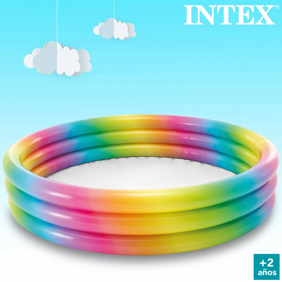 Inflatable Paddling Pool for Children Intex Multicolour Rings 147 x 33 x 147 cm 330 L (6 Units)