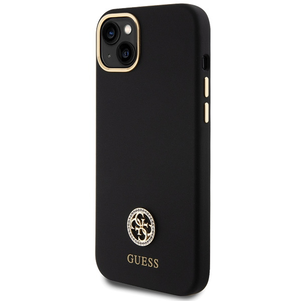 Guess GUHCP15M4DGPK Apple iPhone 15 Plus / 14 Plus hardcase Silicone Logo Strass 4G black