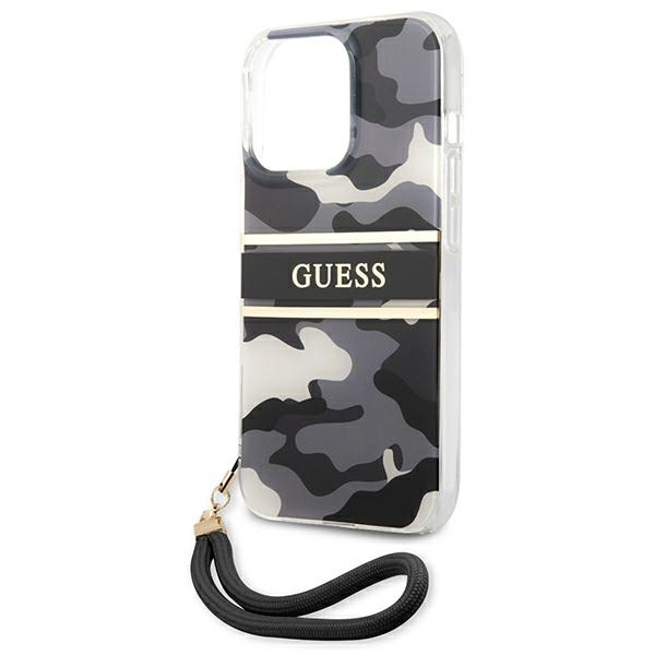 Guess GUHCP13XKCABBK Apple iPhone 13 Pro Max black hardcase Camo Strap Collection