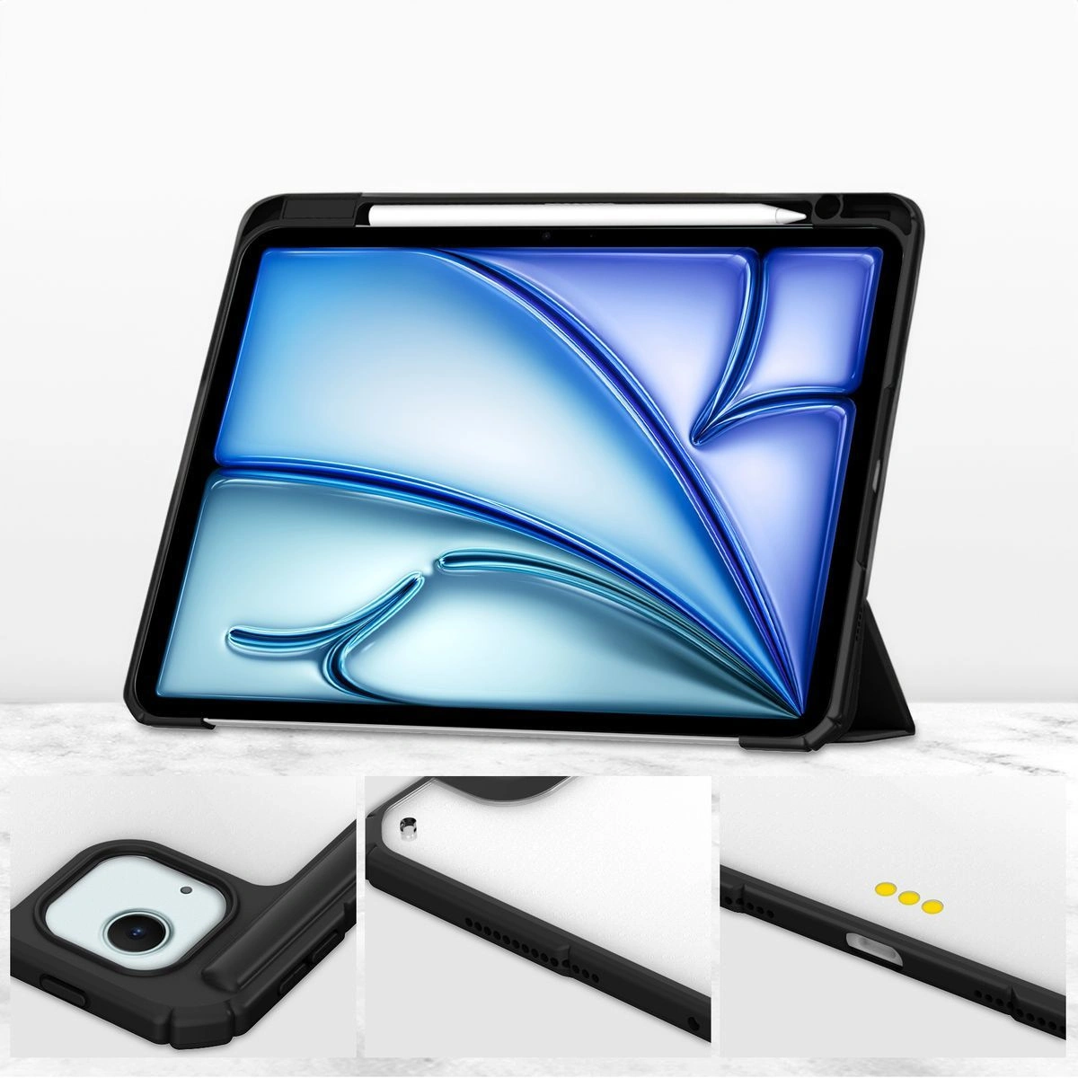 Bizon Case Tab Clear Matt Apple iPad Air 13" 2024 black