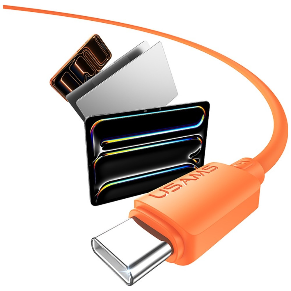 Kabel USAMS U98 60W 3A Silicone Fast Charging USB-C do USB-C biały