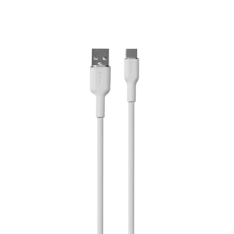 PURO ICON Soft Cable USB-C/USB-A 1.5m (White)