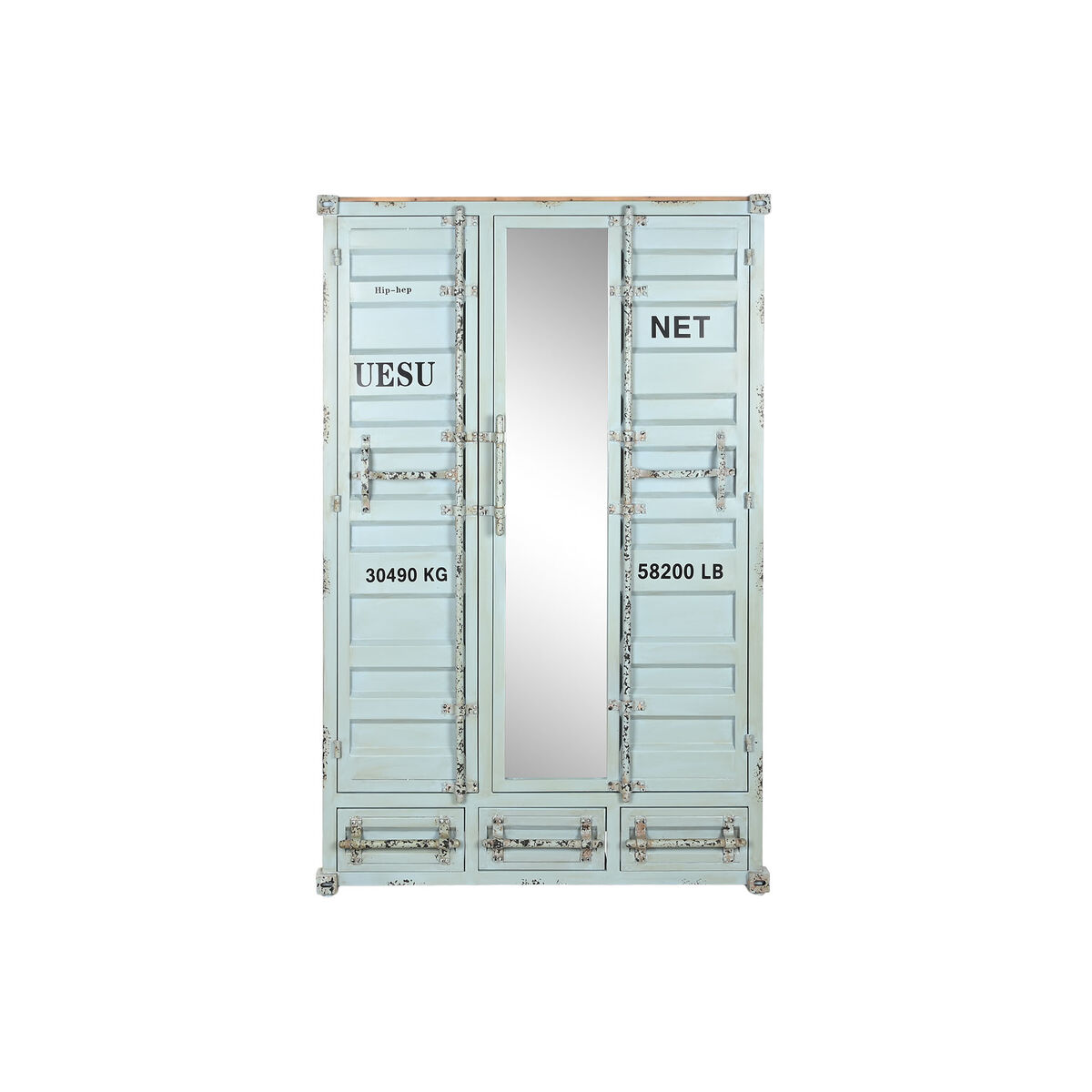 Cupboard Home ESPRIT Turquoise Sky blue 112 x 46 x 174 cm Cupboard Home ESPRIT Turquoise Sky blue 112 x 46 x 174 cm