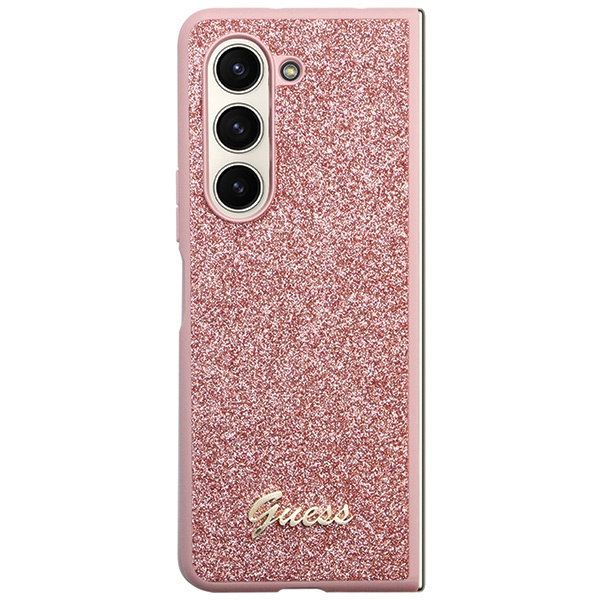 Guess GUHCZFD5HGGSHP Samsung Galaxy Z Fold 5 hardcase Glitter Script pink