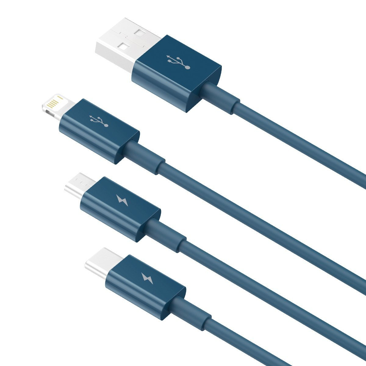 USB cable 3in1 Baseus Superior Series, USB to micro USB / USB-C / Lightning, 3.5A, 1.2m (blue)