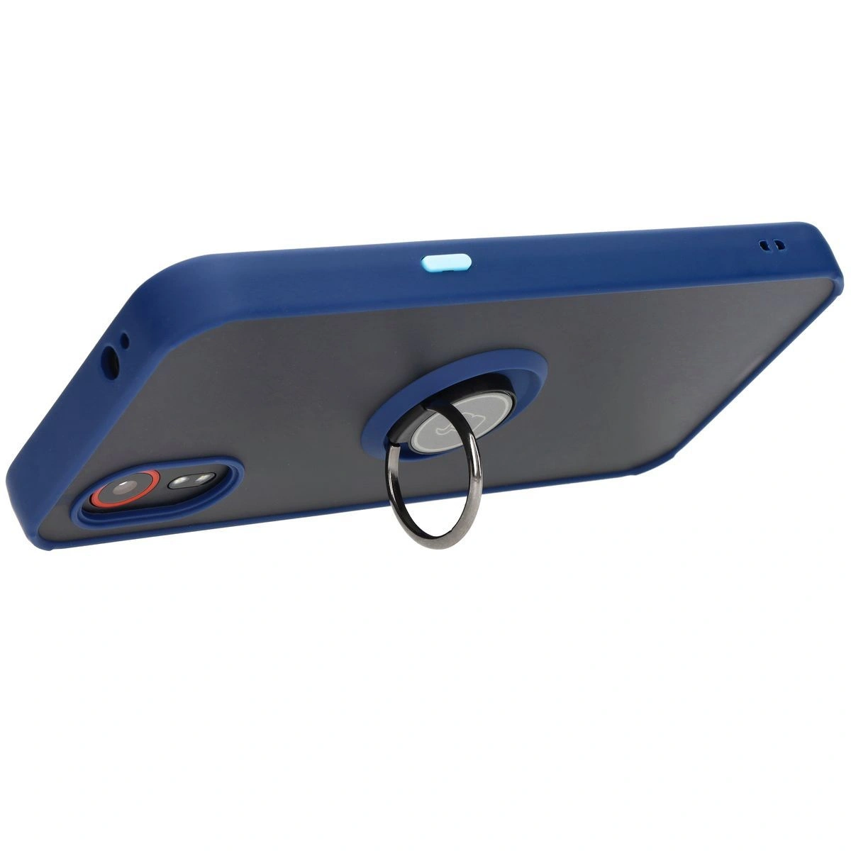 Bizon Case Hybrid Ring Samsung Galaxy Xcover7 smoky with a navy blue frame