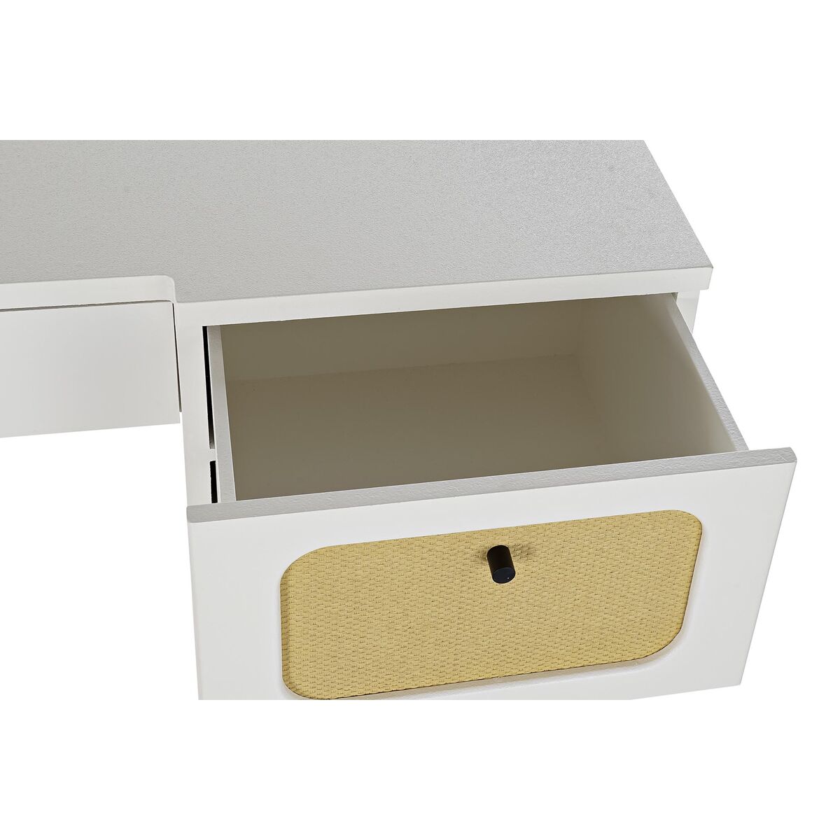 Desk DKD Home Decor Fir White Rattan (140 x 50 x 76 cm)
