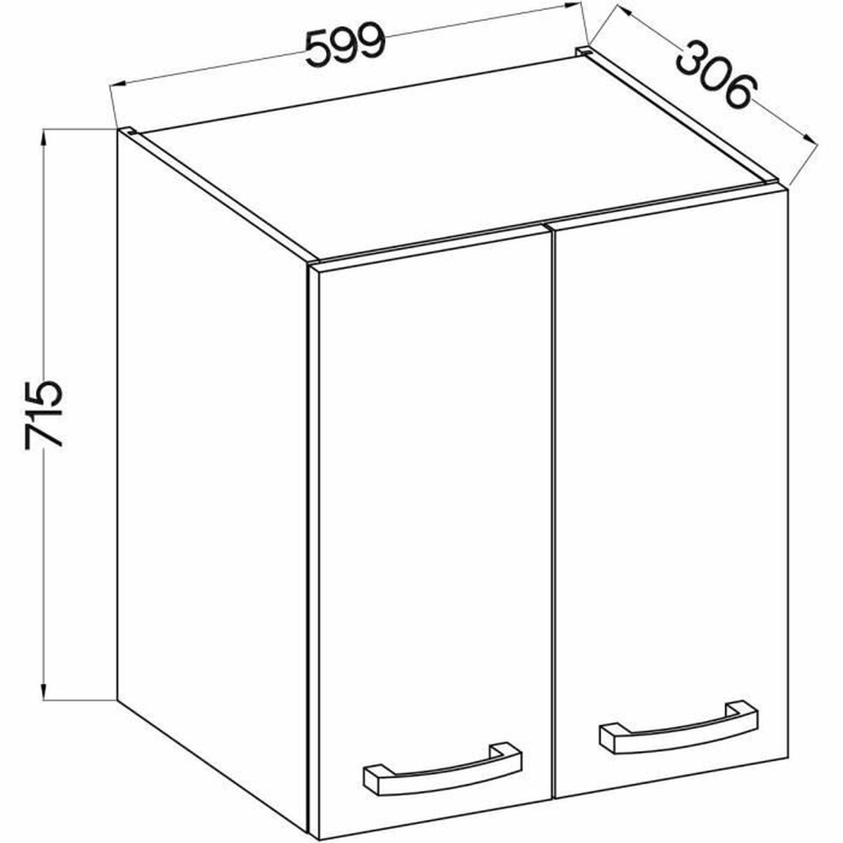 Cupboard 60 x 31,6 x 72 cm Grey