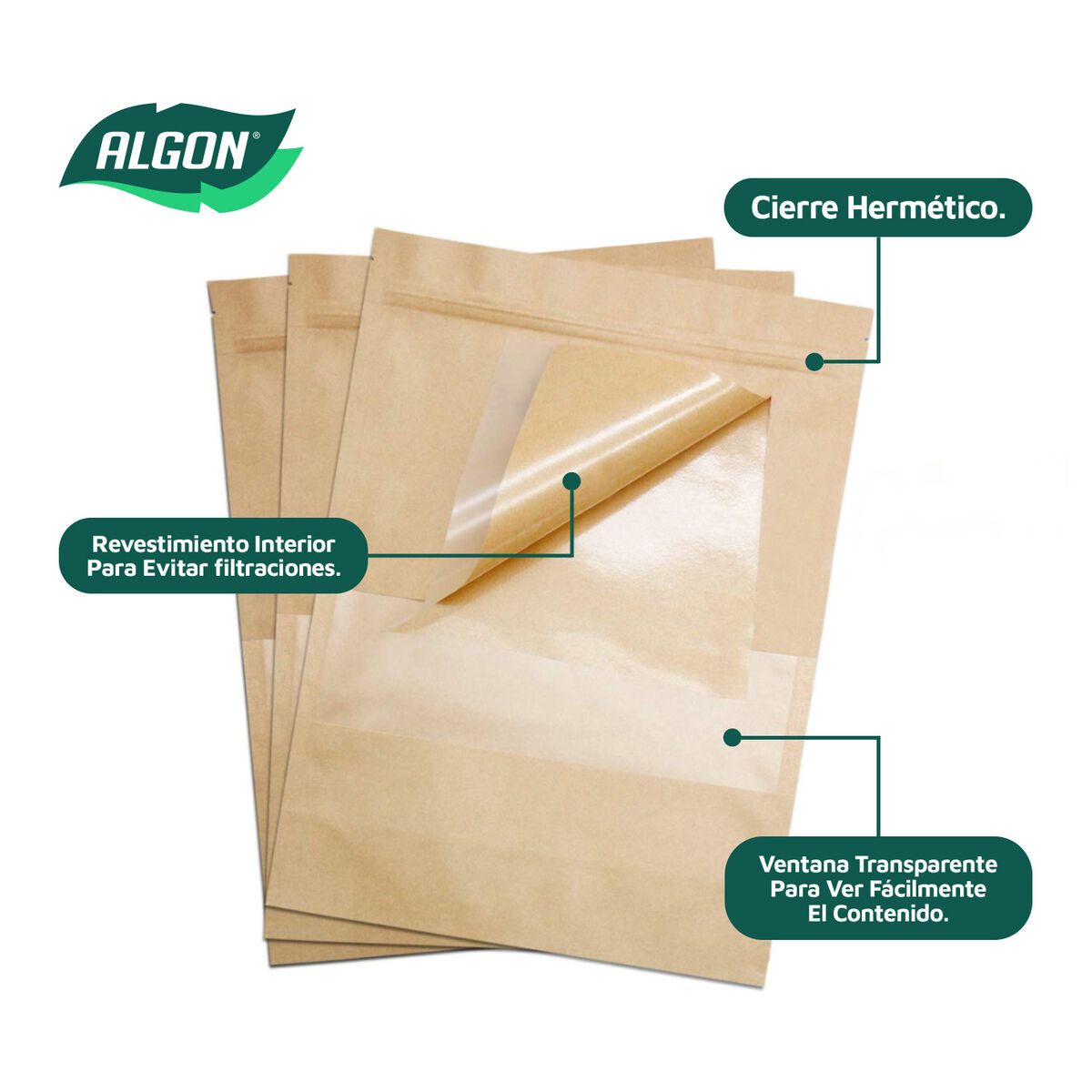 Zestaw toreb na żywność wielokrotnego użytku Algon Zamknięcie uszczelniające 17 x 24 x 4 cm 15 Sztuk