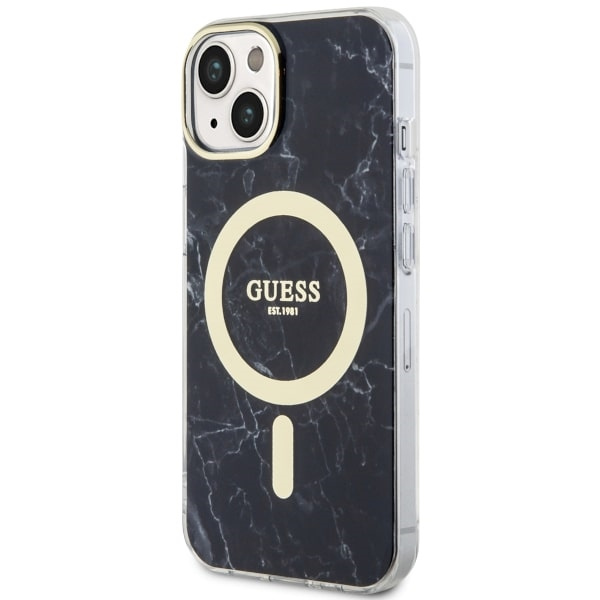 Guess GUHMP14SPCUMAK Apple iPhone 14 black hardcase Marble MagSafe