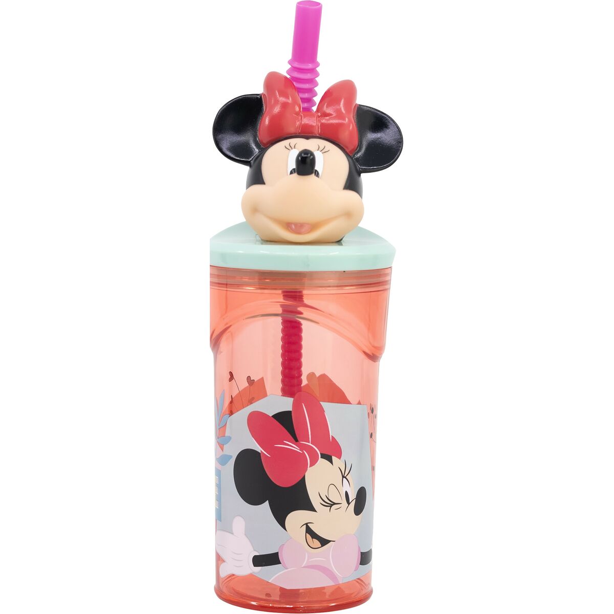 Cup with Straw Minnie Mouse 360 ml 3D Pink
