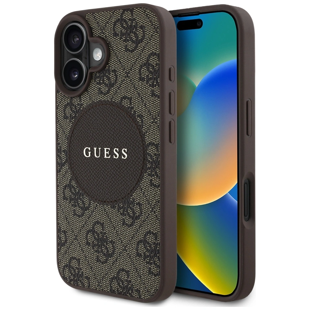 Guess 4G Circle Classic Logo MagSafe Apple iPhone 16 brown