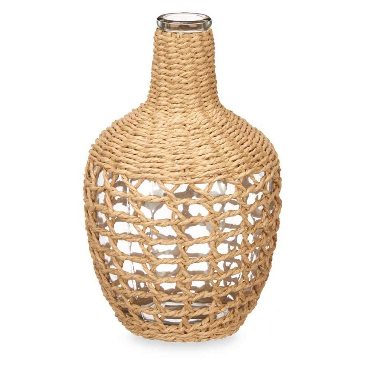 Decorative container Brown Crystal 17 x 31 x 17 cm (4 Units)