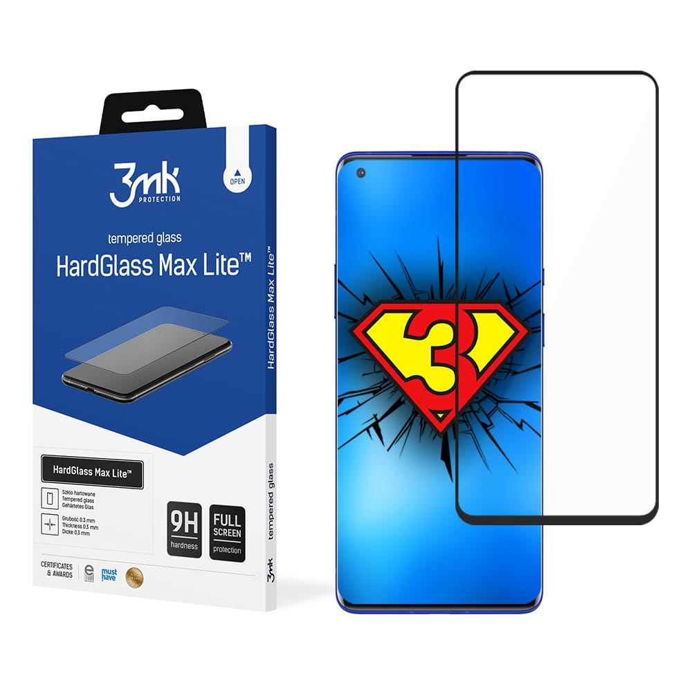 3MK HardGlass Max Lite OnePlus 8T/OnePlus 9 black