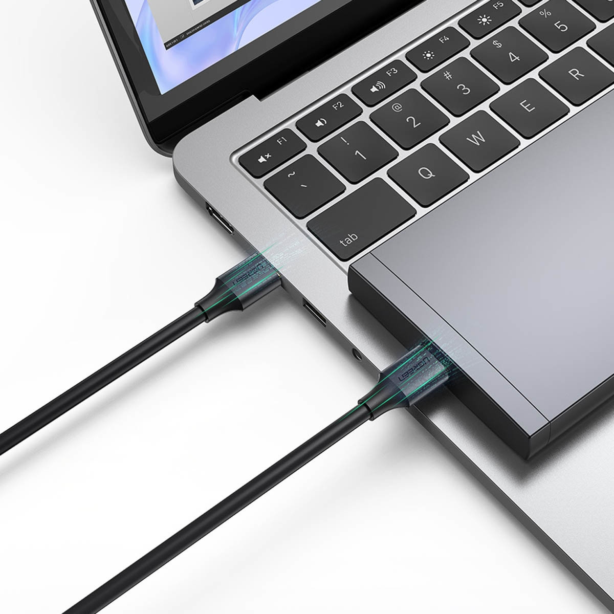 Kabel UGREEN US128 USB-A/USB-A USB 3.0 5Gb/s 0.5m czarny