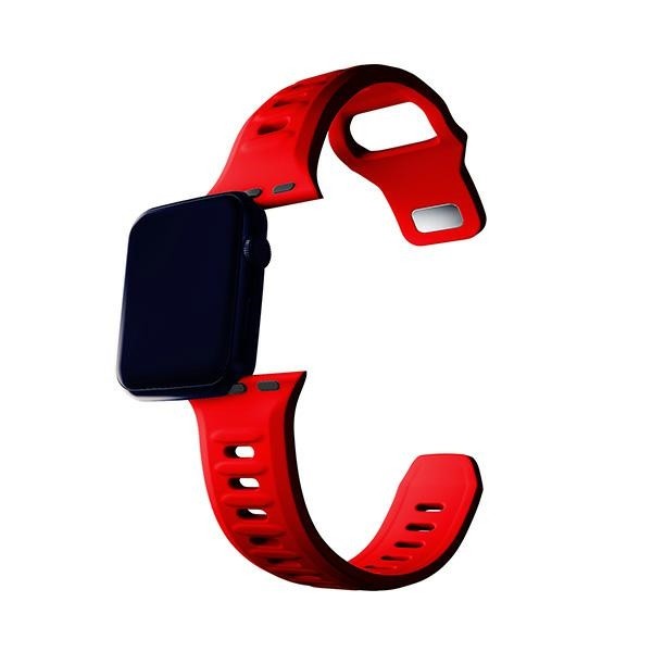 3MK Silicone Watch Strap Apple Watch 4/5/6/7/SE/8/9 40/41mm red