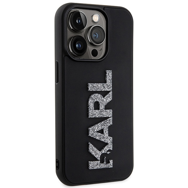 Karl Lagerfeld KLHCP15X3DMBKCK Apple iPhone 15 Pro Max hardcase 3D Rubber Glitter Logo black