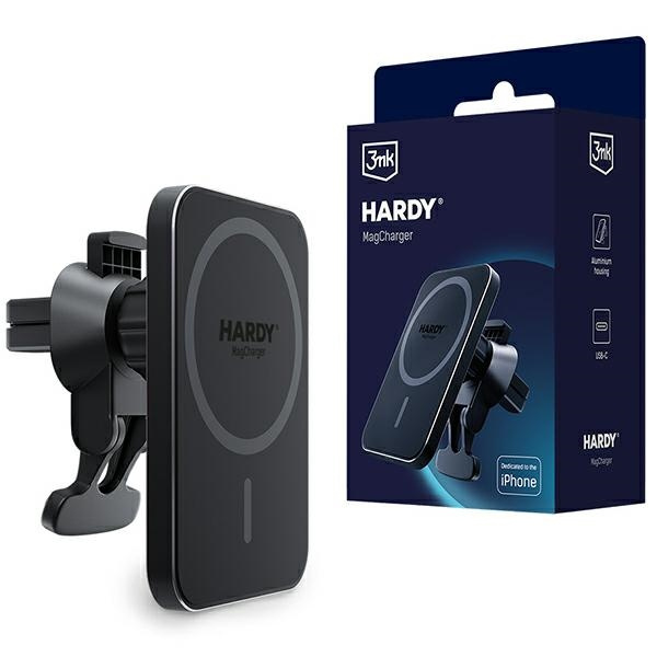 Car mount with wireless charging for Apple MagSafe 3MK Hardy MagCharger 15W