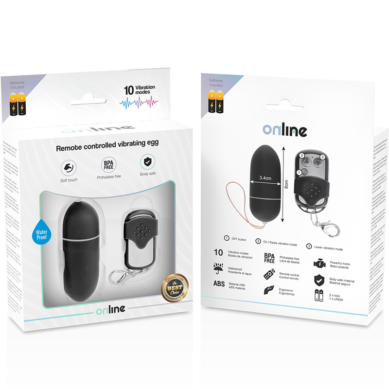 ONLINE- REMOTE CONTROL VIBRATING EGG L BLACK