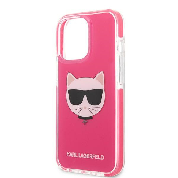 Karl Lagerfeld KLHCP13XTPECPI Apple iPhone 13 Pro Max hardcase fuschia Choupette Head