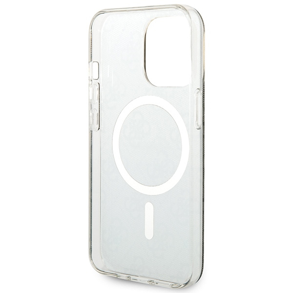 Guess GUBPP13LH4EACSW Case + Wireless Charger Apple iPhone 13 Pro brown hard case 4G Print MagSafe