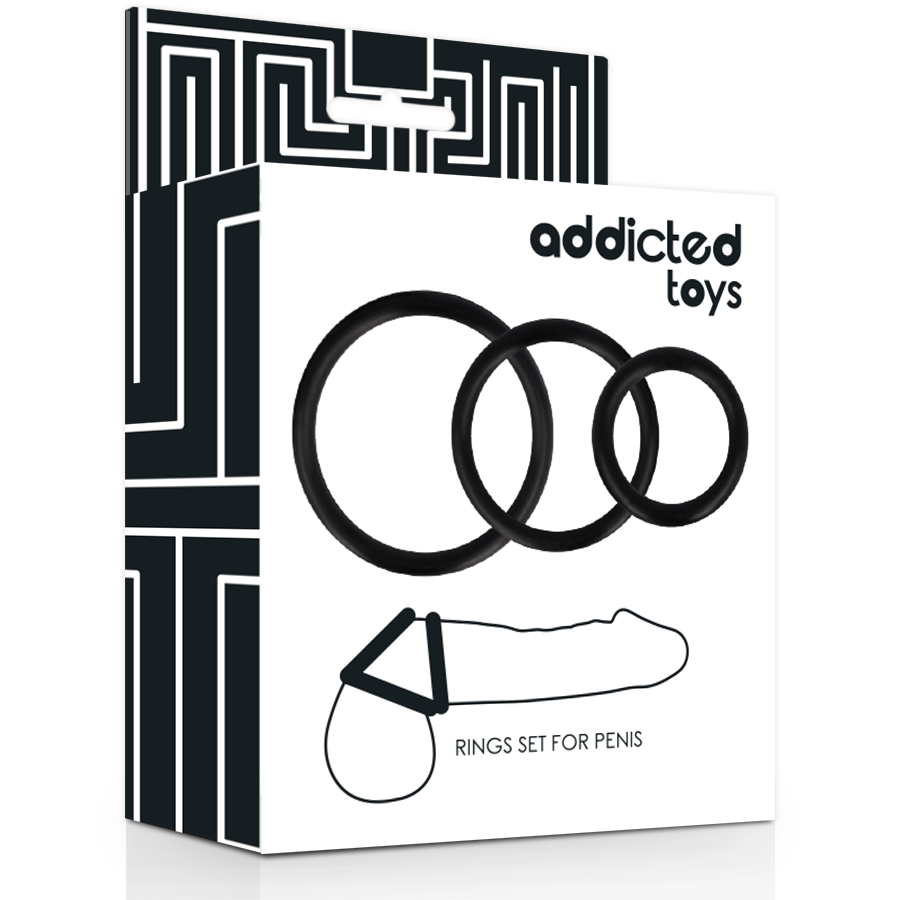 ADDICTED TOYS RINGS SET FOR PENIS BLACK