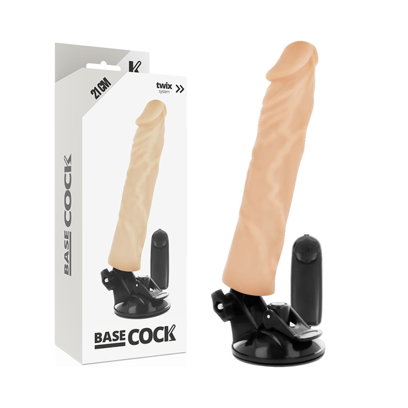 BASECOCK - REALISTIC VIBRATOR REMOTE CONTROL FLESH 21 CM