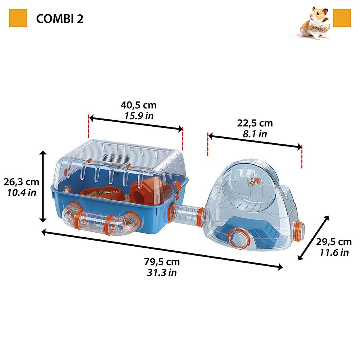 Cage Ferplast Combi 2 Plastic 79,5 x 29,5 x 29,5 cm Cage Ferplast Combi 2 Plastic 79,5 x 29,5 x 29,5 cm