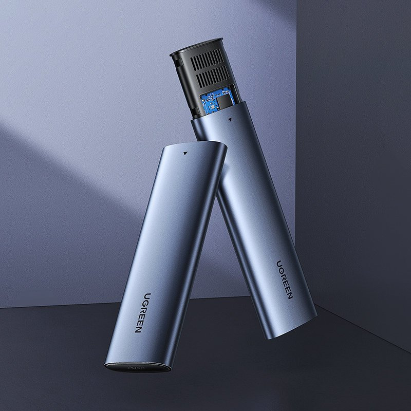 UGREEN CM400 M.2 SSD bay USB 3.2 Gen 2 drive (SuperSpeed USB 10 Gbps) + USB Type C cable 0.5m gray