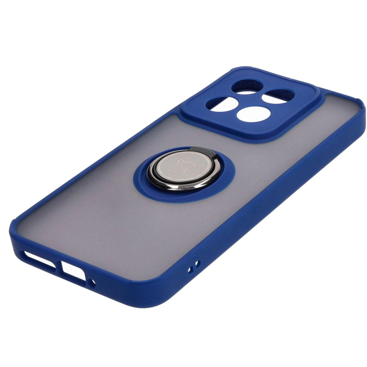Bizon Case Hybrid Ring Xiaomi 14 smoky with a navy blue frame
