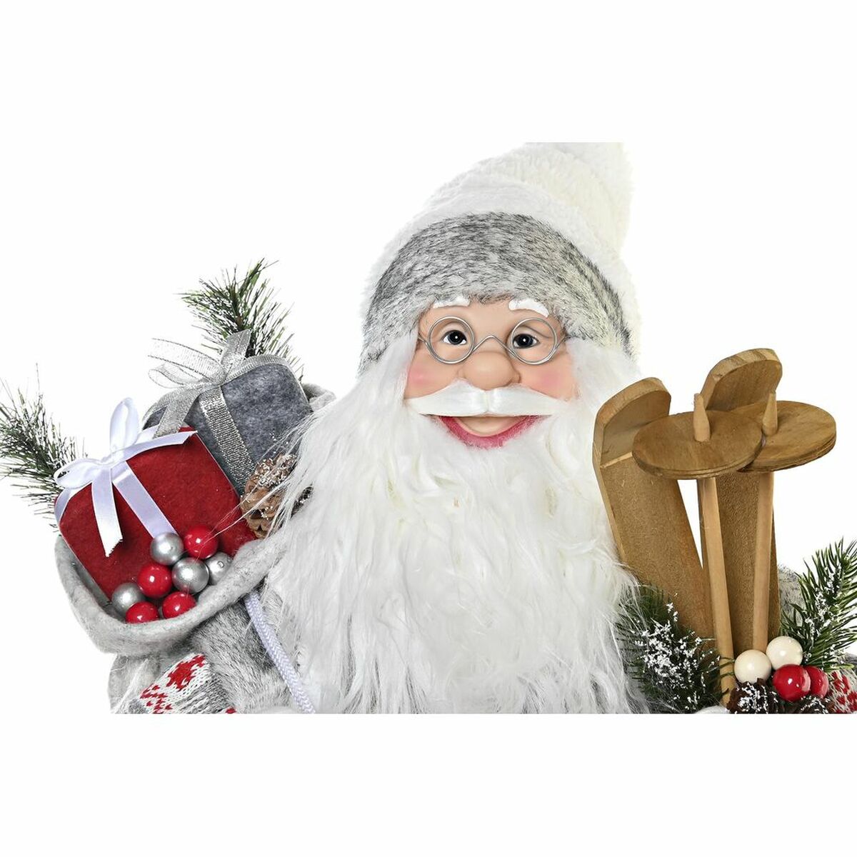 Christmas bauble DKD Home Decor Father Christmas White Red Grey PVC Wood 32 x 20 x 64 cm