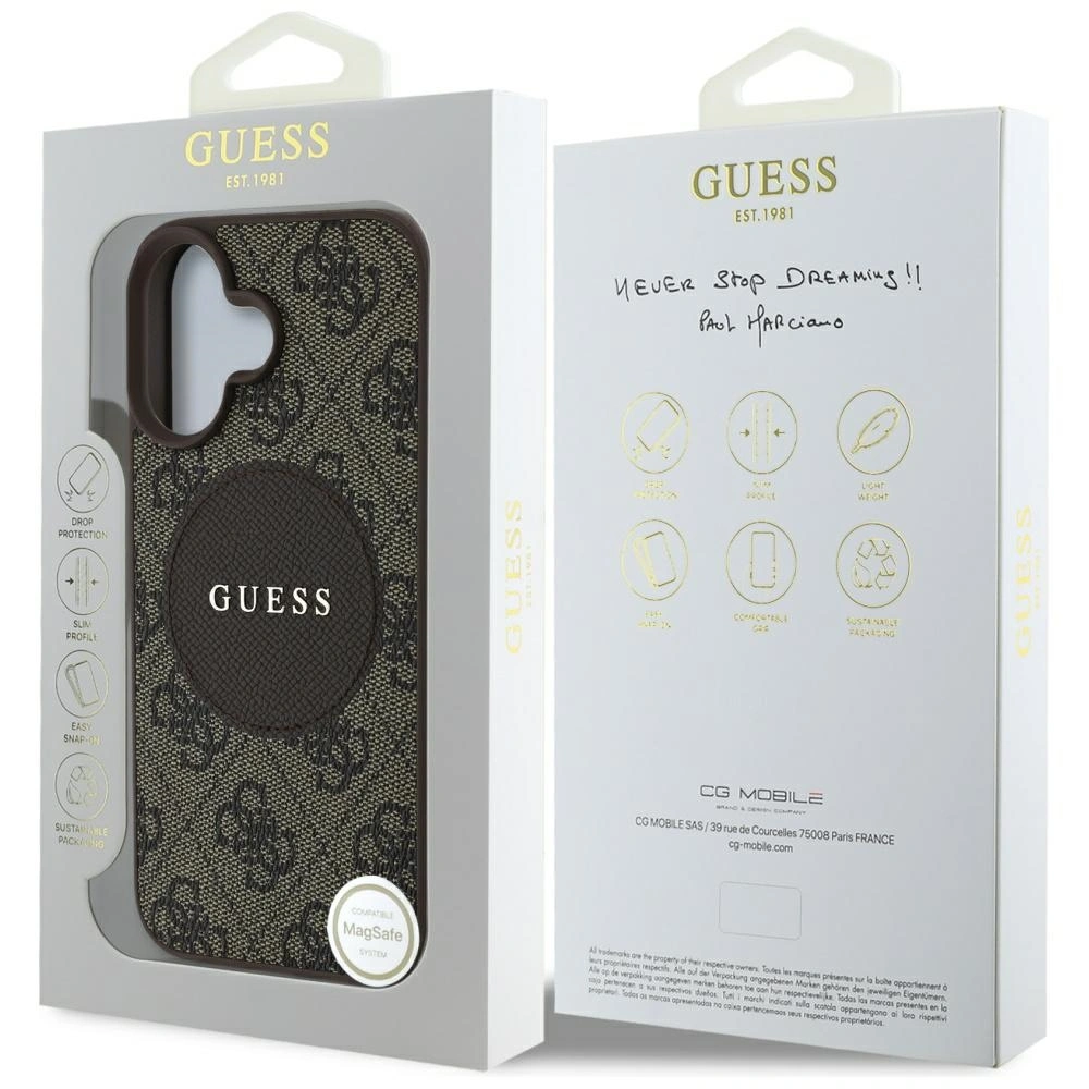 Guess 4G Circle Classic Logo MagSafe Apple iPhone 16 brown