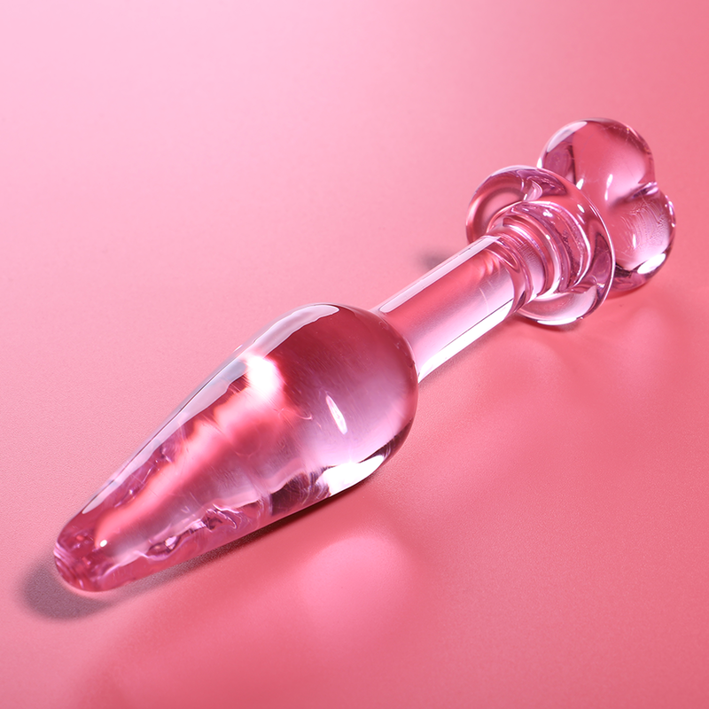 NEBULA SERIES BY IBIZA - MODEL 7 ANAL PLUG BOROSILICATE GLASS 13.5 X 3 CM PINK