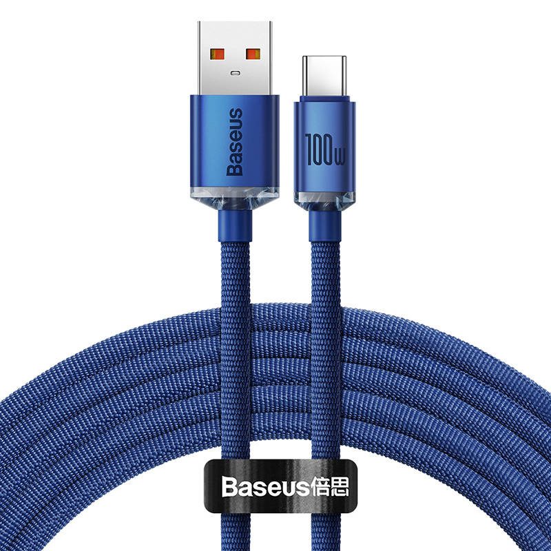 Baseus Crystal cable USB to USB-C, 100W, 2m (blue)