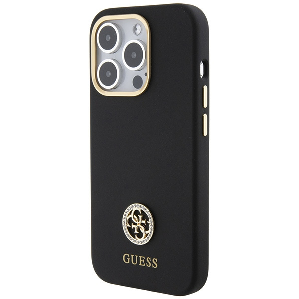 Guess GUHCP15XM4DGPK Apple iPhone 15 Pro Max hardcase Silicone Logo Strass 4G black