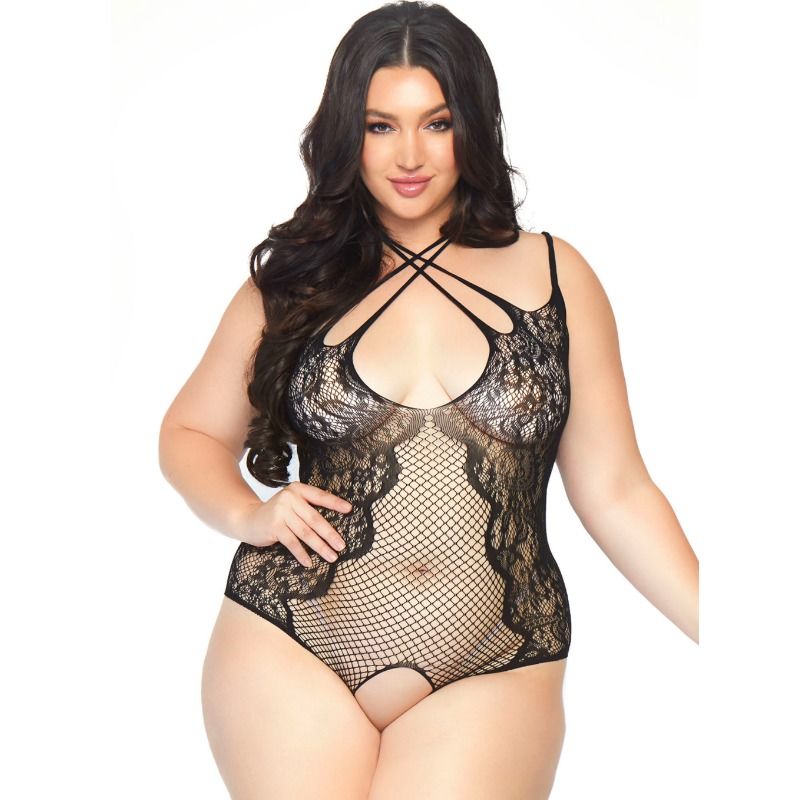 LEG AVENUE CROTHLESS TEDDY 1X-2X