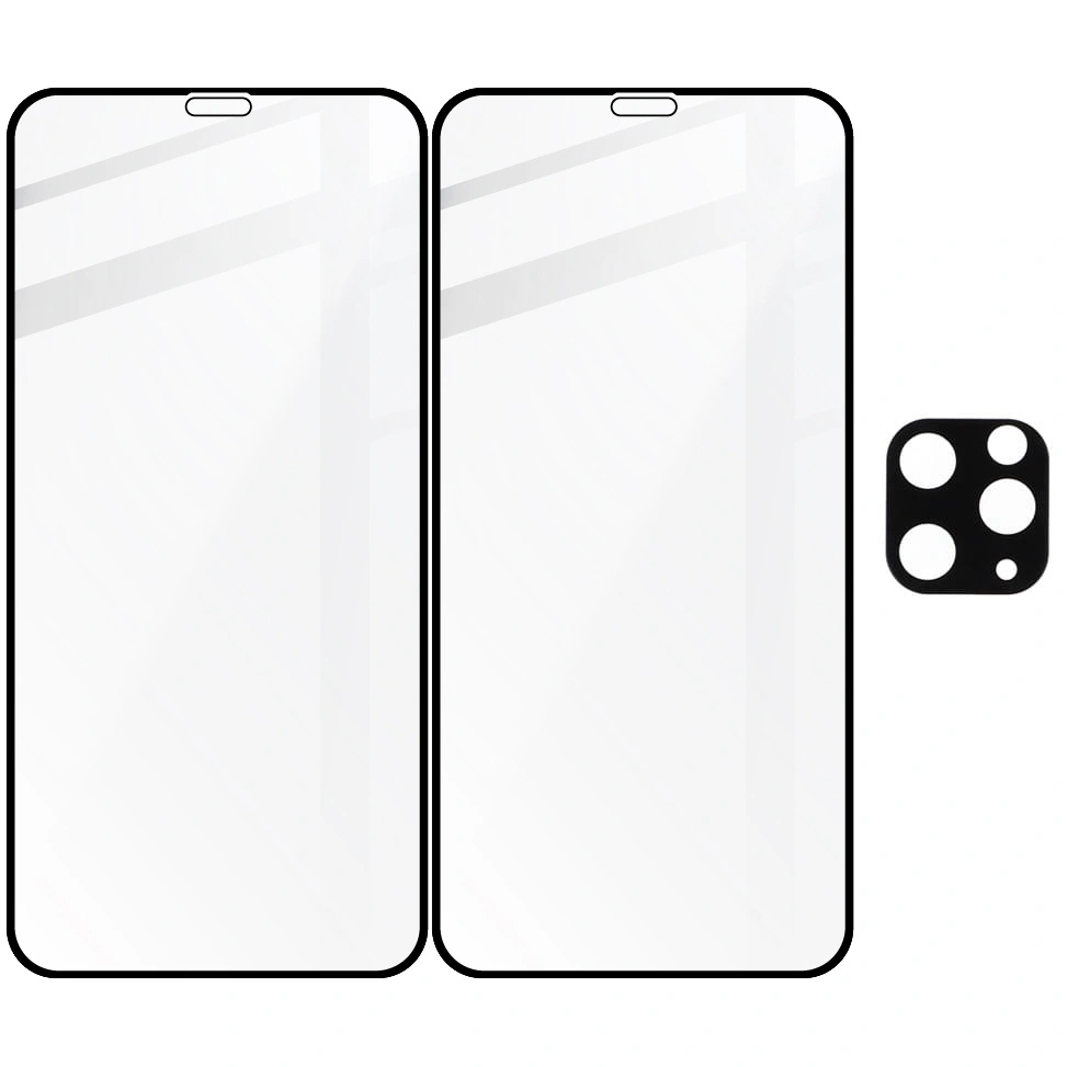 Bizon Glass Edge tempered glass - [2 PACK] + lens protection Apple iPhone 11 Pro black