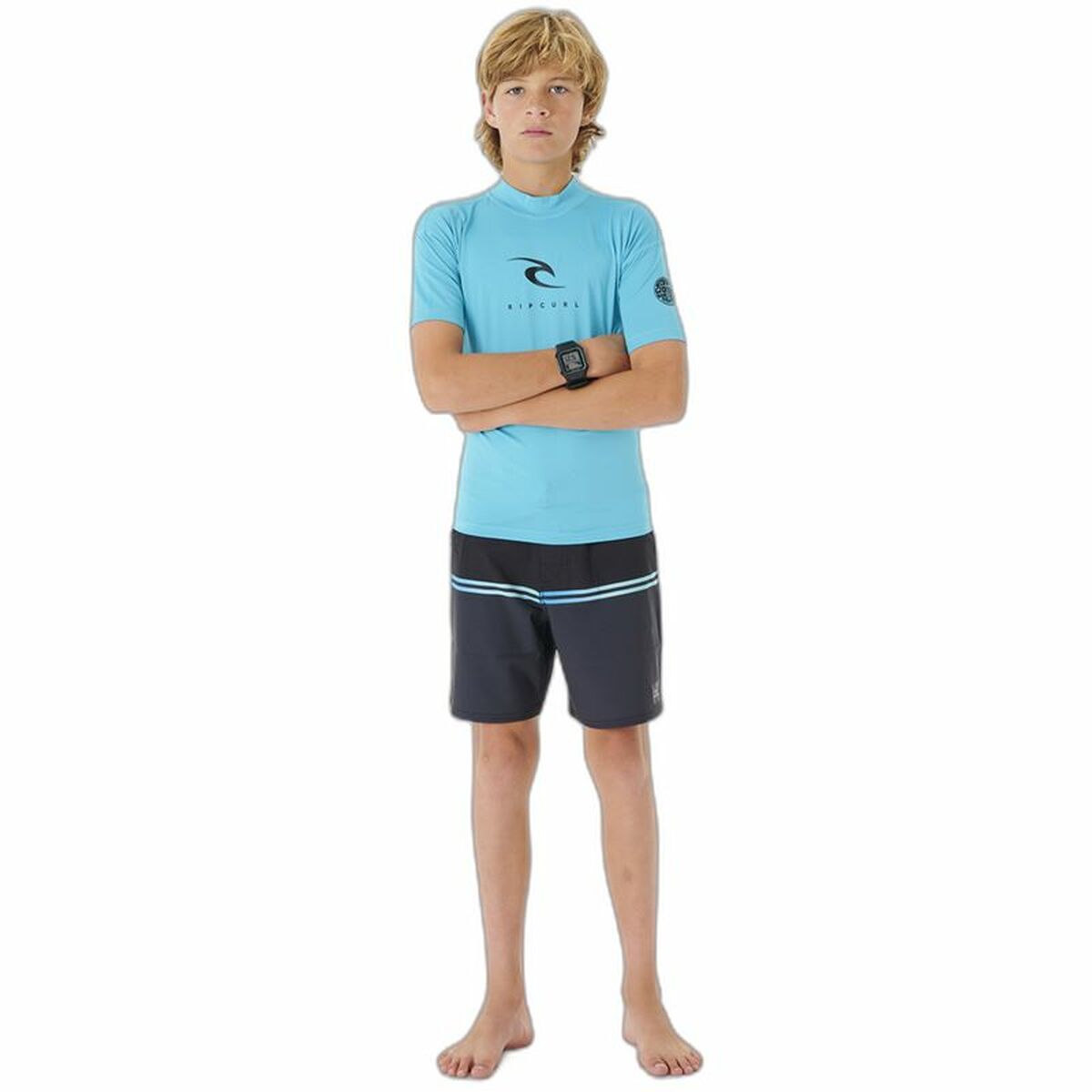 Children’s Short Sleeve T-Shirt Rip Curl Corps L/S Rash Vest Blue Lycra Surf Children’s Short Sleeve T-Shirt Rip Curl Corps L/S Rash Vest Blue Lycra Surf