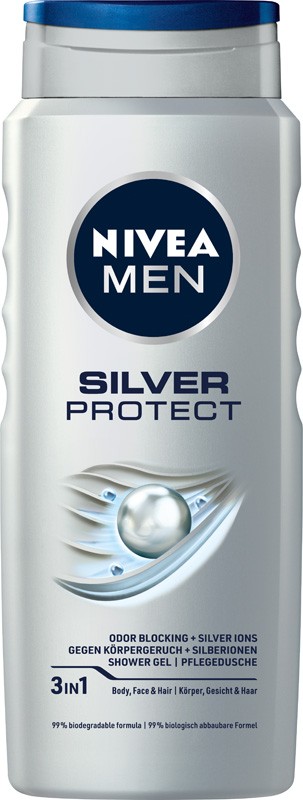 Nivea Men Żel pod prysznic Silver Protect 3 w 1 500ml