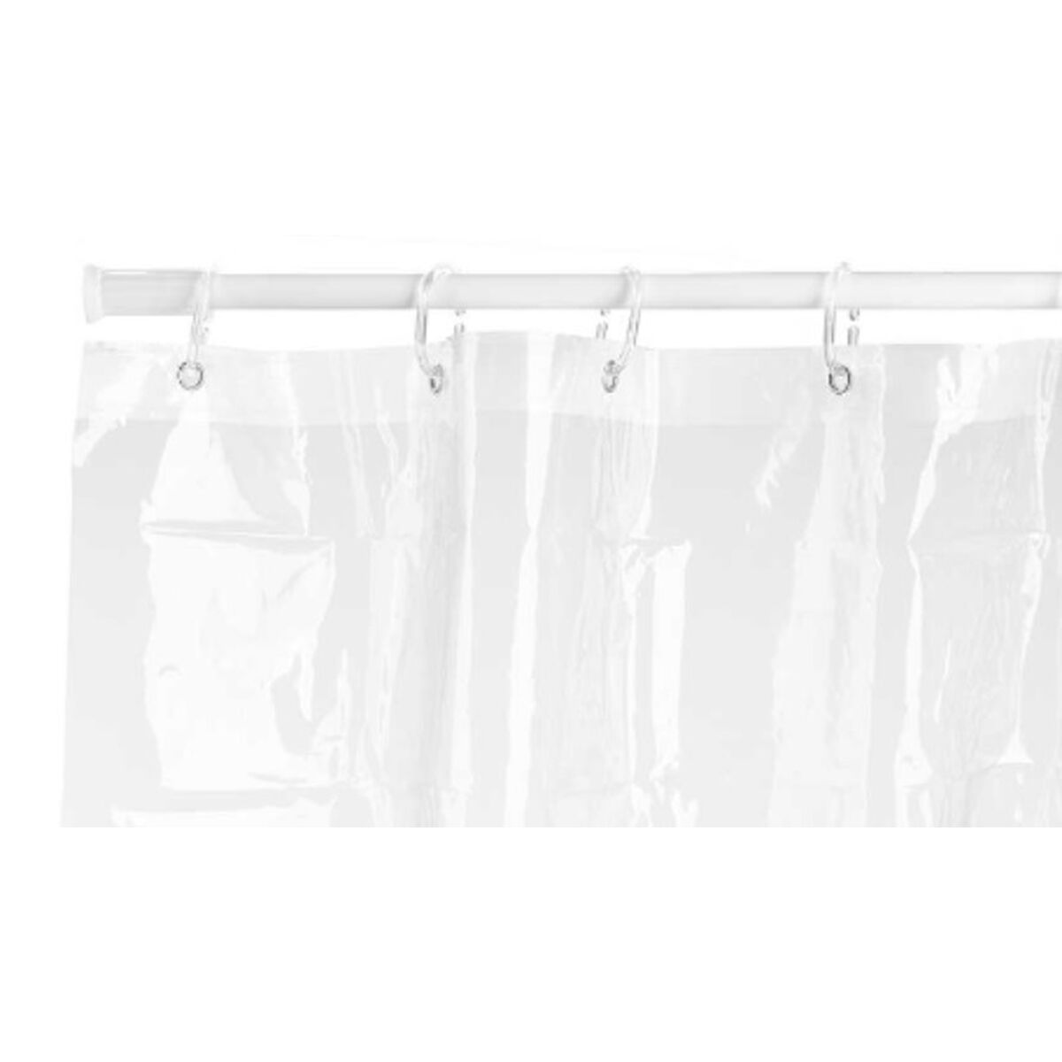 Shower Curtain 180 x 180 cm Plastic PEVA Transparent (12 Units)