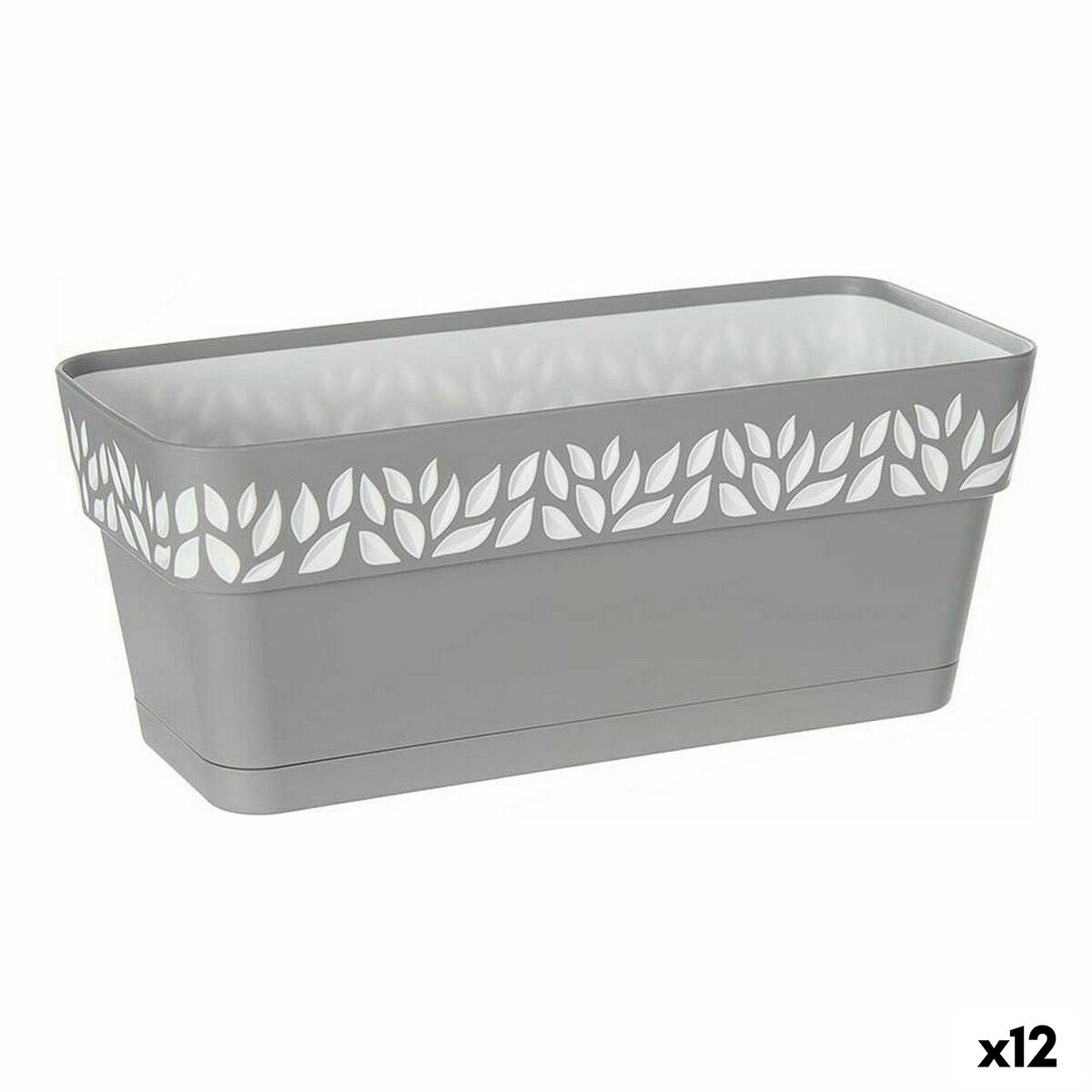 Samonawadniająca donica Stefanplast Cloe 13,3 x 12,3 x 29,3 cm Szary Biały Plastikowy (12 Sztuk)