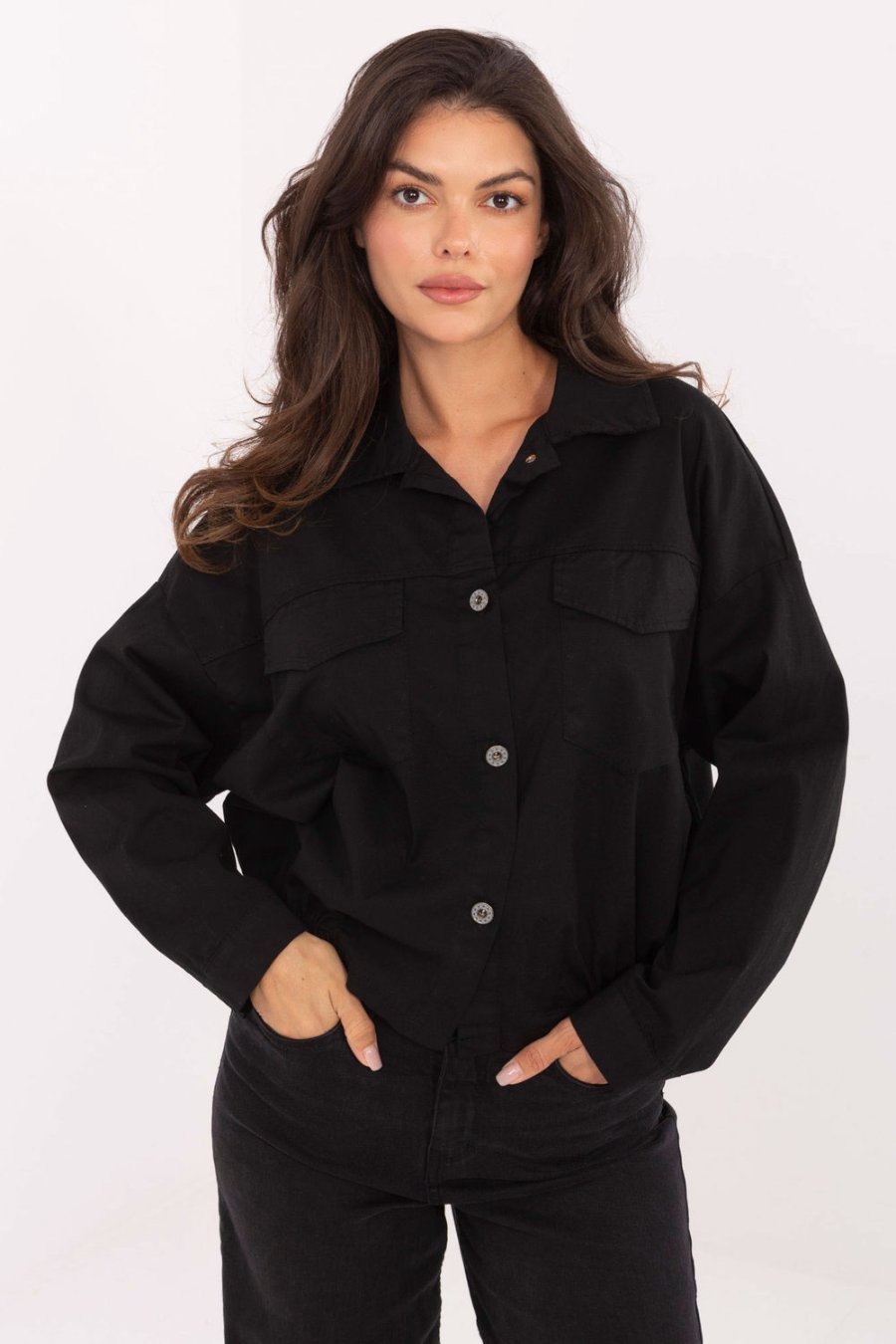  Long sleeve shirt model Rue Paris  black