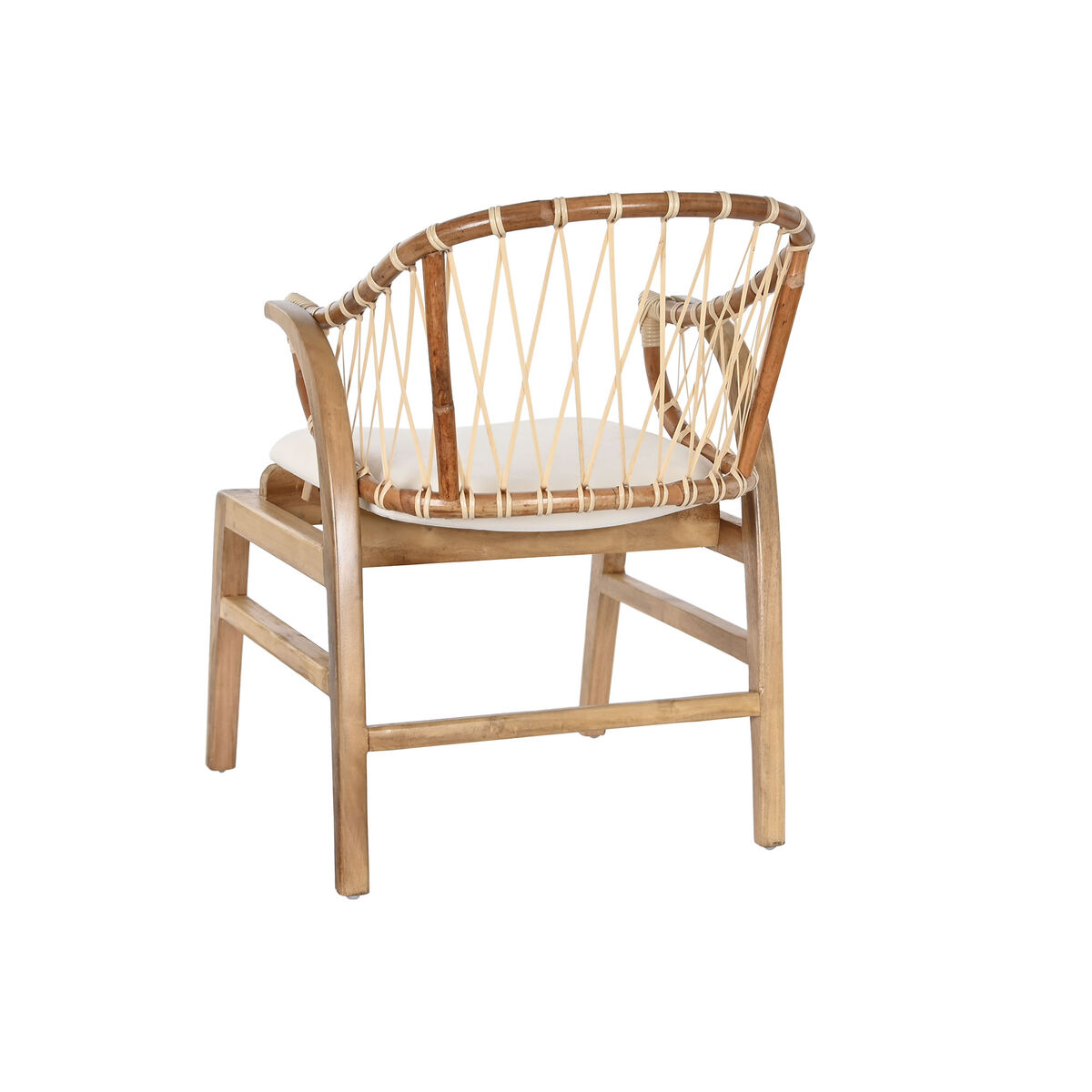 Chair DKD Home Decor White Natural Rattan Teak 57 x 68 x 79 cm