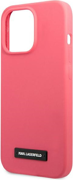 Karl Lagerfeld KLHCP13LSLMP1PI Apple iPhone 13 Pro hardcase fuchsia Silicone Plaque
