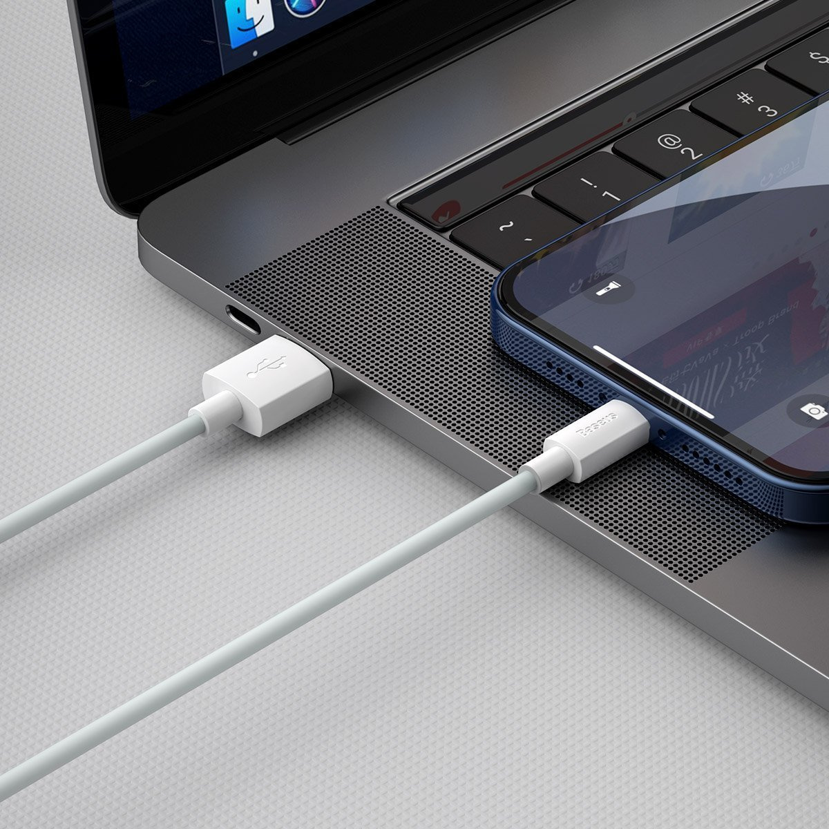 Baseus Simple Wisdom USB-A/Lightning Cable 2.4A, 1.5m (white) [2 PACK]