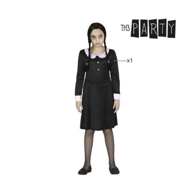Costume for Children Th3 Party Wednesday Black 7-9 Years
