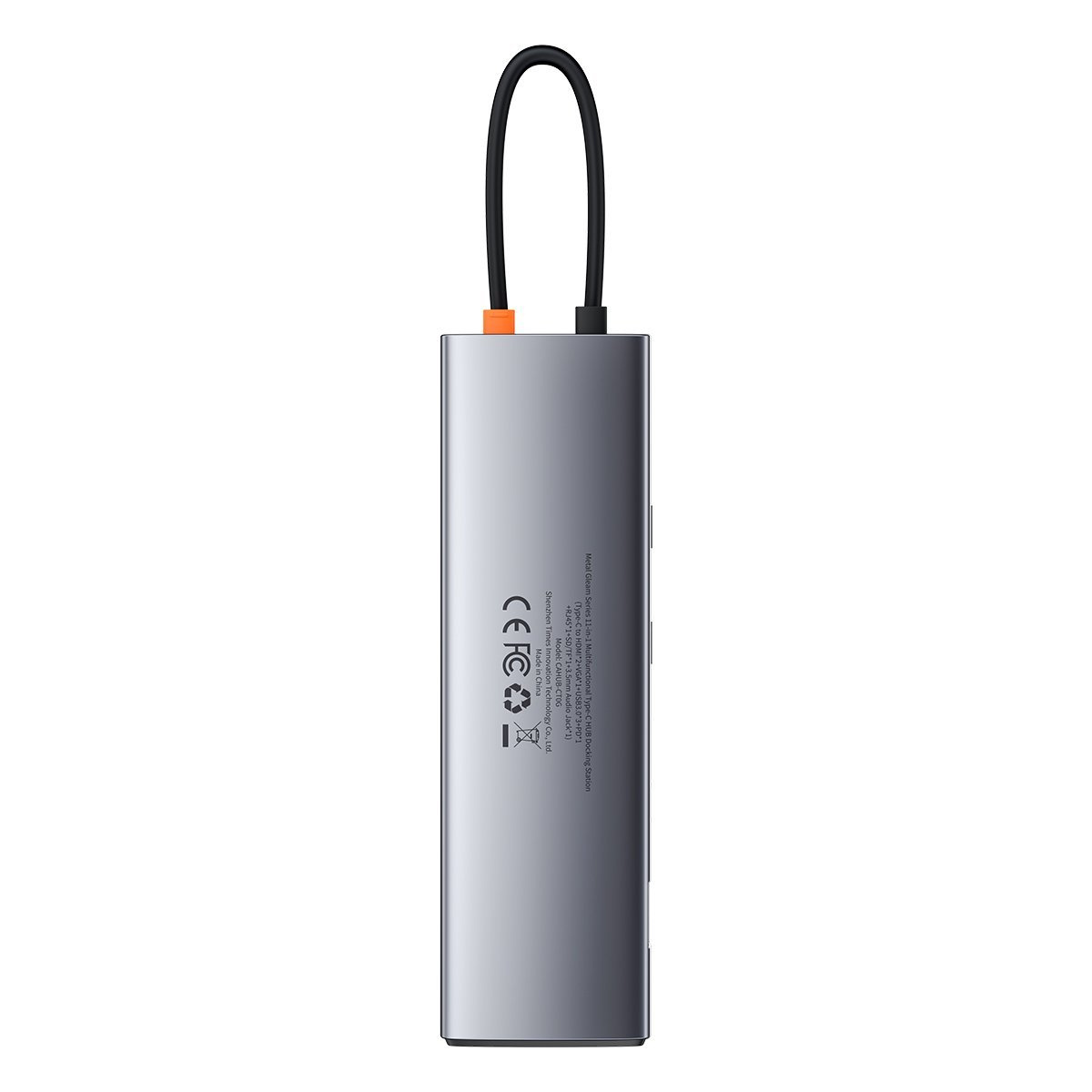Hub 11in1 Baseus Metal Gleam Series, USB-C to 3x USB 3.0 + 2x HDMI + USB-C PD + Ethernet RJ45 + microSD/SD + VGA + AUX