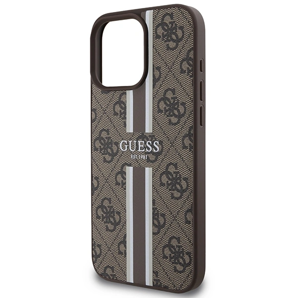 Guess GUHMP16XP4RPSW Apple iPhone 16 Pro Max hardcase 4G Printed Stripes MagSafe brown