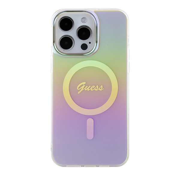 Guess GUHMP15XHITSP Apple iPhone 15 Pro Max hardcase IML Iridescent MagSafe pink